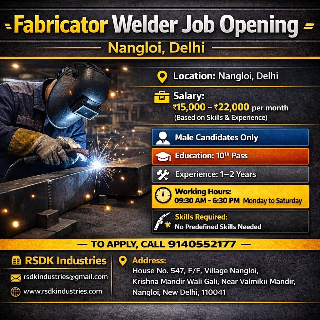 Fabricator Jobs Nangloi Delhi