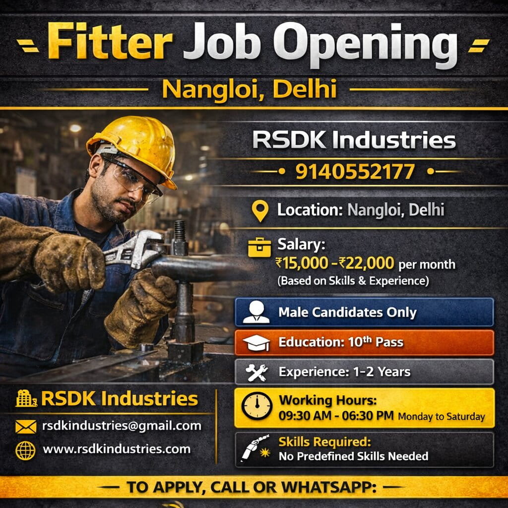 Fitter Job in Nangloi Delhi