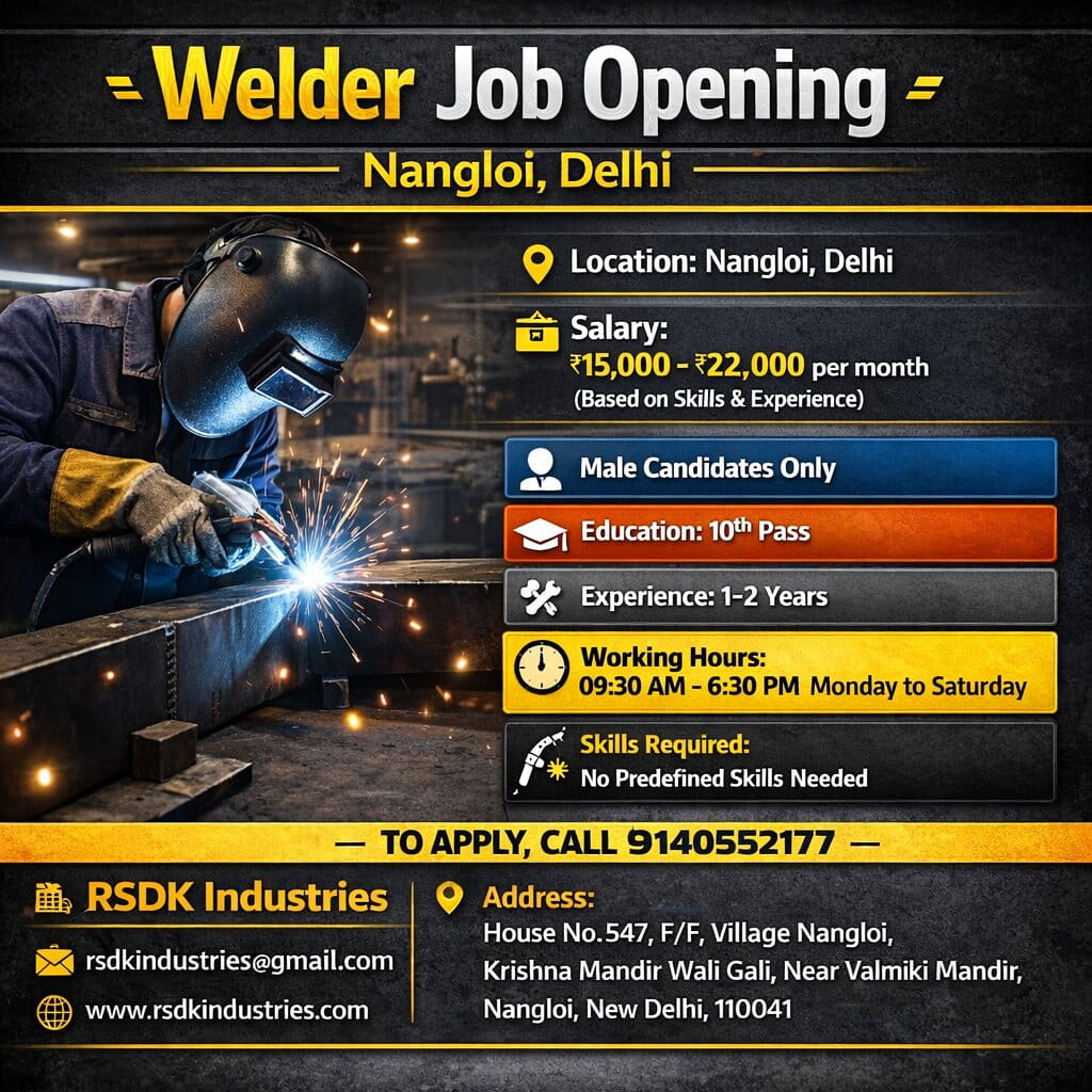 Weldar Job in nangloi delhi